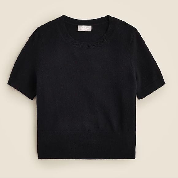 J. Crew Sweaters - J.Crew NWT Cashmere shrunken T-shirt in black